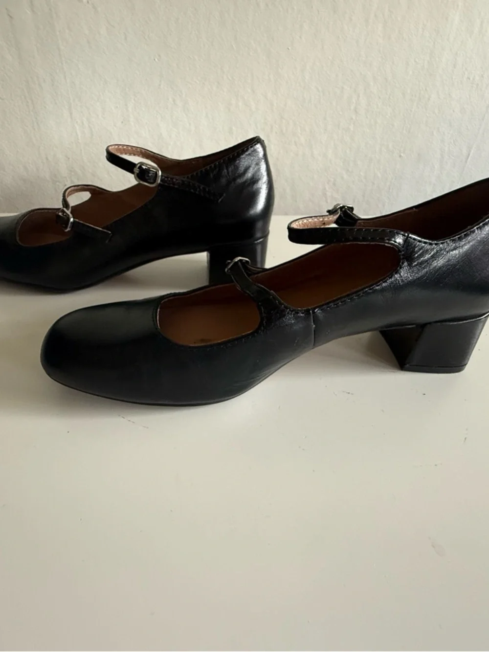 Madewell Black Leather Nettie Mary Jane Heels, 6.5 - Picture 6 of 8